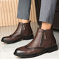 High-top Leather Shoes Height Increasing Shoes 46 Brogue Trendy Ankle Boots - Enfance-Heureuse