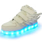 Children's shoes led light shoes children's wings light shoes usb charging colorful luminous shoes casual light shoes - Enfance-Heureuse