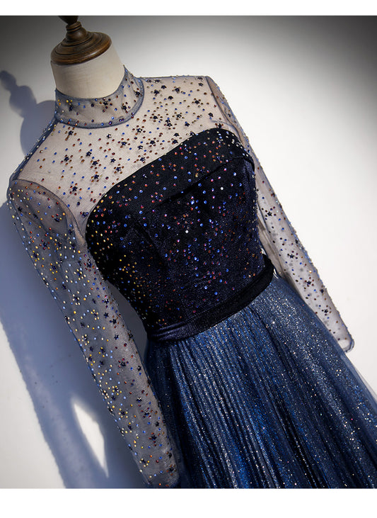 New Style High End Celebrity Long Tail Starry Sky Dress - Enfance-Heureuse