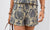 Loose Printed Casual Suit V-neck Short Sleeve Top Elastic Waist Shorts - Enfance-Heureuse