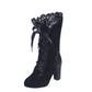 Autumn And Winter New Large Size Thick Heel Women's Leather Boots - Enfance-Heureuse