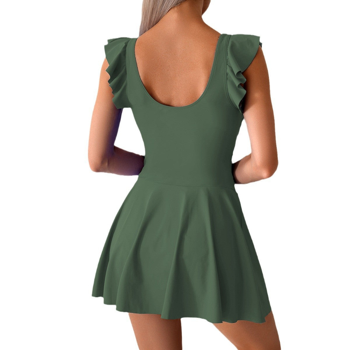 One-piece Swimsuit Female Hot Spring European And American Exercise Skirt Style Conservative Plus Size