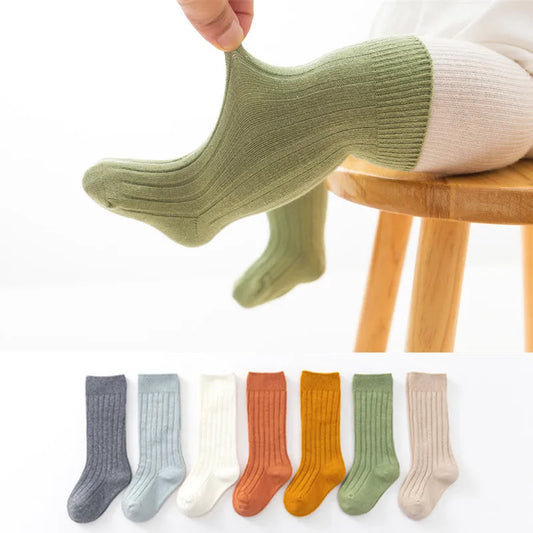 Double Needle Baby Knee Length Socks