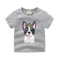 Children's summer cartoon print T-shirt - Enfance-Heureuse