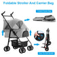 1Pc 4-Wheels Pet Stroller Foldable Carrier Strolling Cart Travel Jogger Pet Stroller With Removable Liner Storage Basket For Dog Cat - Enfance-Heureuse