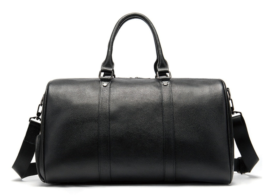 The first layer of leather leisure portable travel bag luggage bag with independent shoes single shoulder diagonal package - Enfance-Heureuse