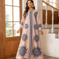 Long Women's Robe, Round Neck And Printed Dress - Enfance-Heureuse