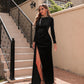 Women's Korean Velvet High Neck Sexy Evening Dress - Enfance-Heureuse