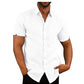 Men Short Sleeve Summer Solid Shirts Casual Loose Tops Tee - Enfance-Heureuse