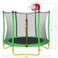 5.5FT Trampoline For Kids -65 Outdoor & Indoor Mini Toddler Trampoline With Enclosure, Basketball Hoop And Ball Included - Enfance-Heureuse
