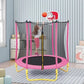 5.5FT Trampoline For Kids -65 Outdoor & Indoor Mini Toddler Trampoline With Enclosure, Basketball Hoop And Ball Included