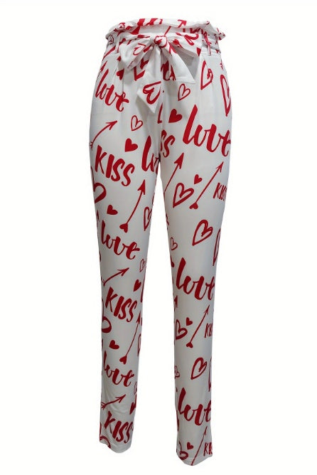 Ladies' Printed Waist Slimming And High Waisted Fashionable Pants - Enfance-Heureuse