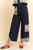 Davi & Dani Lace Applique Wide Leg Jeans - Enfance-Heureuse
