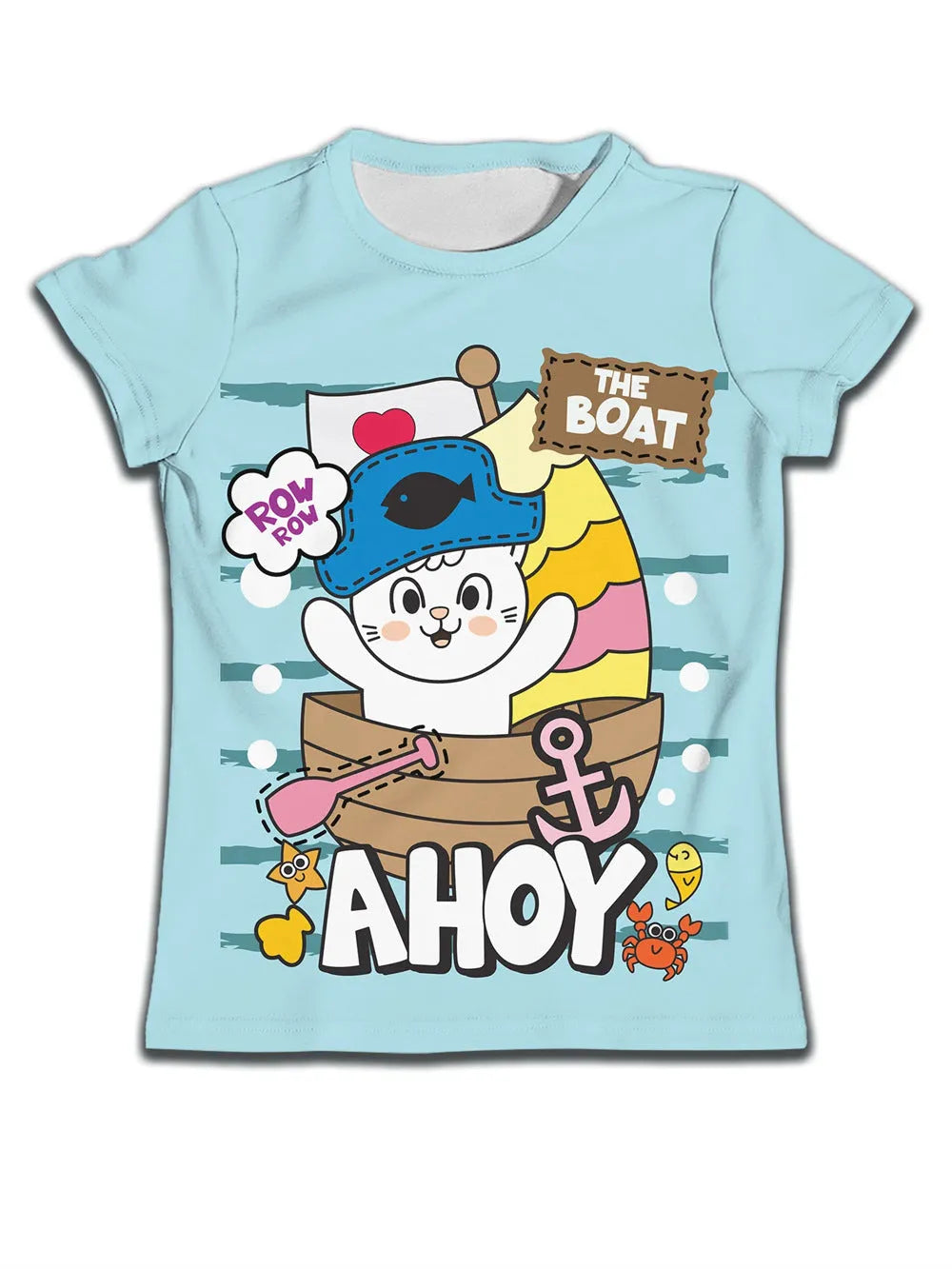 Children Boy T-shirt Clothes Casual Soft T-shirt Cute Cat Cartoon Pattern - Enfance-Heureuse