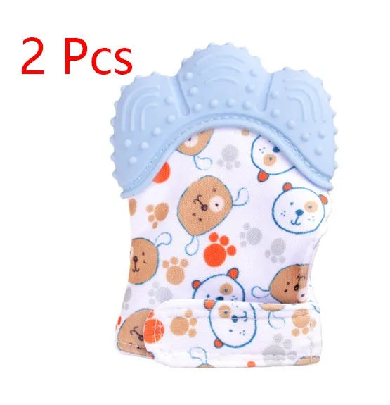 Bébé de dentition bébé anti-morsure silicone molaire gants enfants de jouets sonores - Enfance-Heureuse