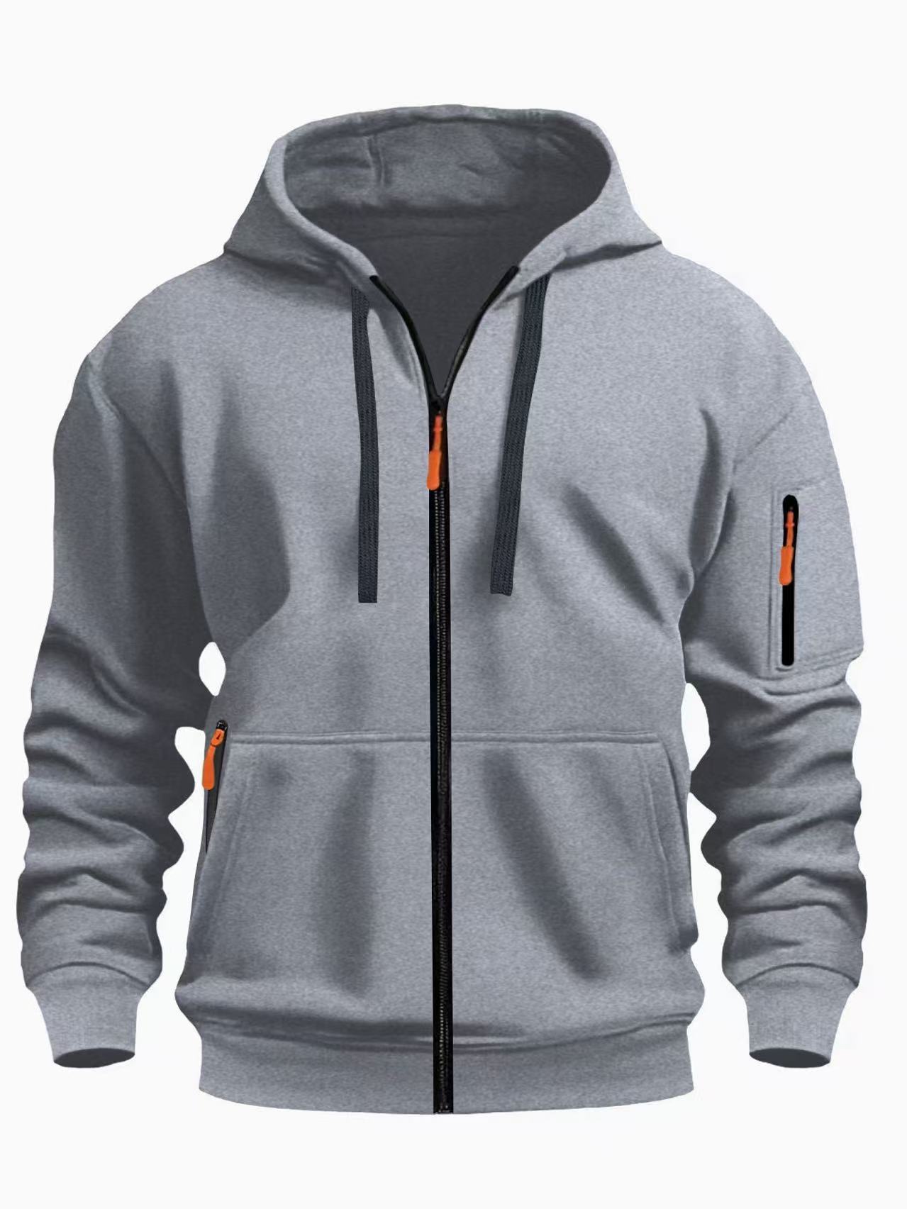 Zipper Hooded Sweatshirt Men's Sports Casual Cardigan Coat