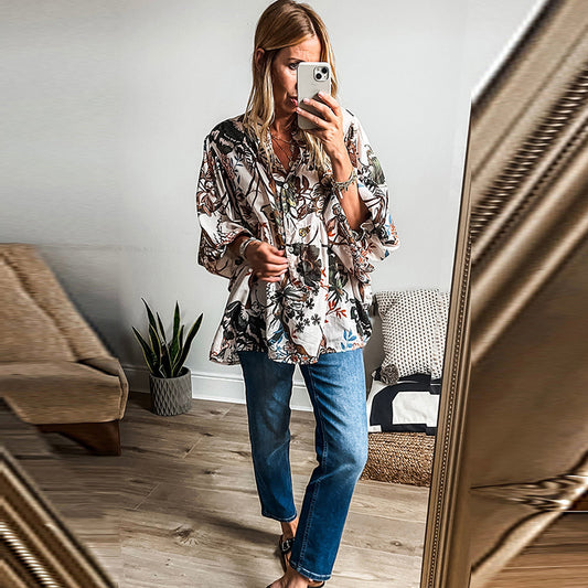 All-match Floral Print Shirt For Women - Enfance-Heureuse