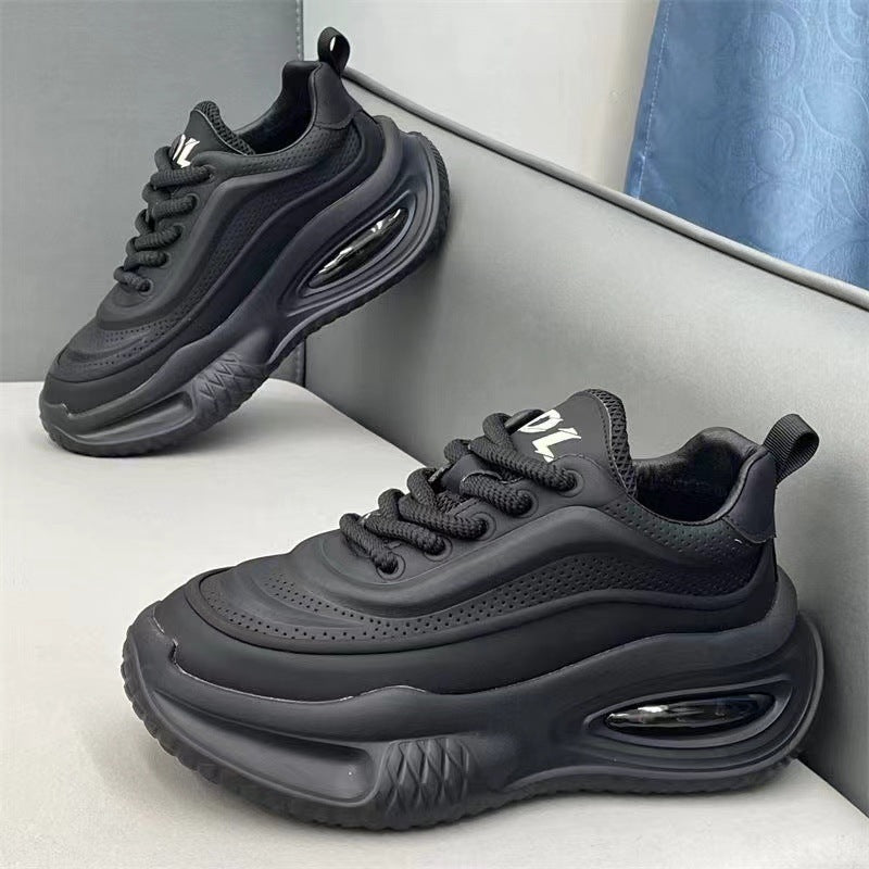 Men's Leather Platform Dad Shoes - Enfance-Heureuse