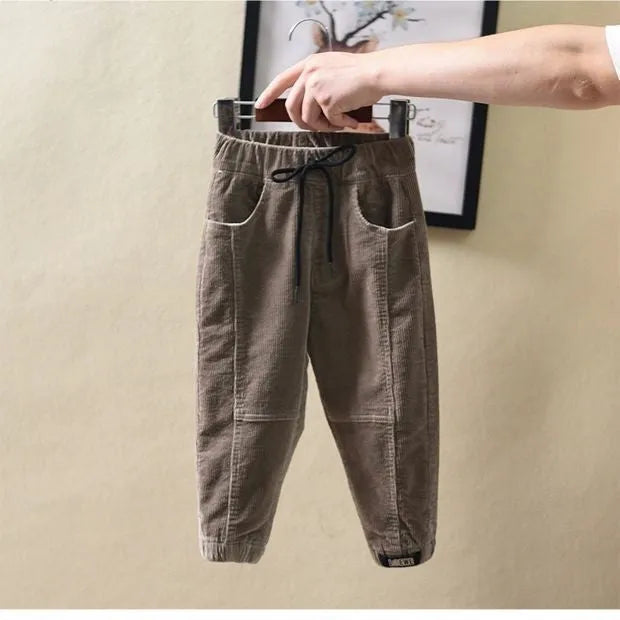 Children's Handsome Corduroy Casual Pants Winter Clothes - Enfance-Heureuse