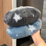 Retro Retro Five-pointed Star Gradient Beret