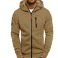 Men's Casual Zipper Hooded Sweater Solid Color Sports Fitness Jackets Cardigan - Enfance-Heureuse