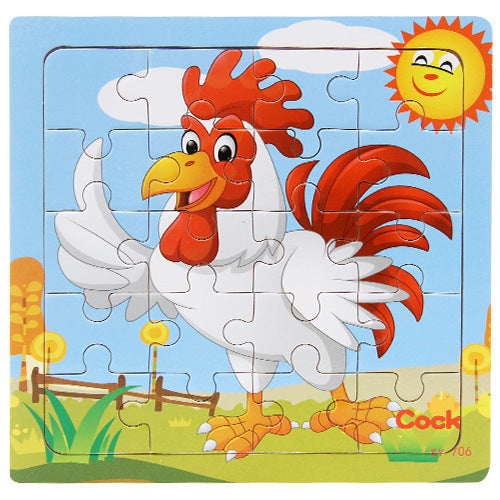 Children's poultry animal wooden puzzle - Enfance-Heureuse