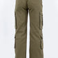 American Bazi Full Size Button Waist High Rise Cargo Pants Plus Size