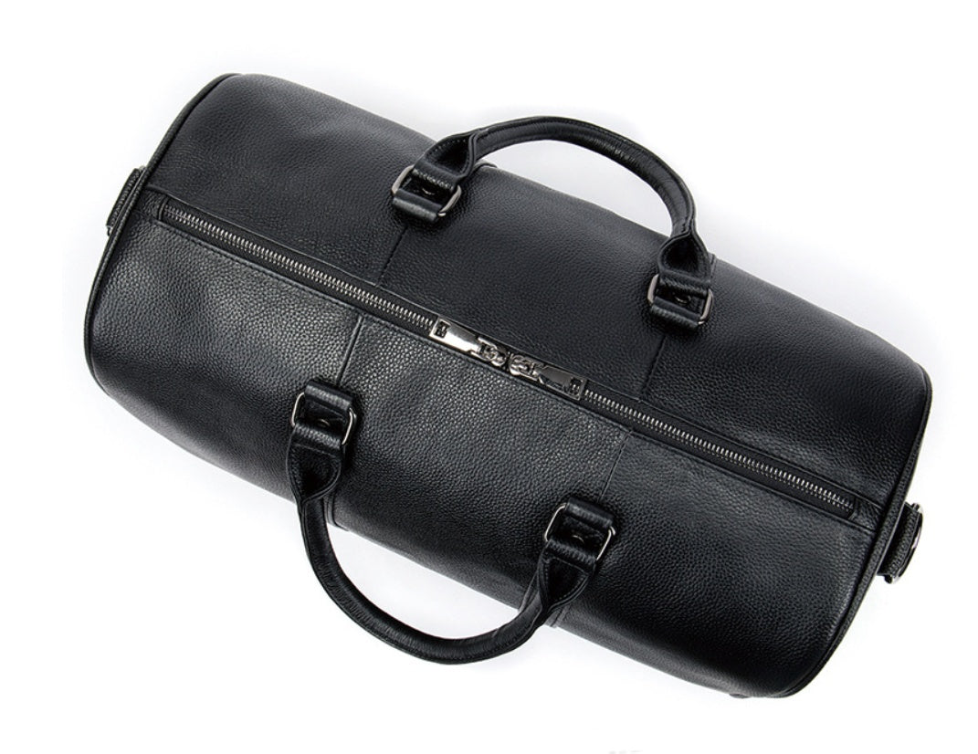 The first layer of leather leisure portable travel bag luggage bag with independent shoes single shoulder diagonal package - Enfance-Heureuse