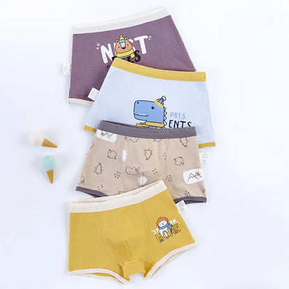 Cartoon Simple Cotton Children's Boxer Shorts - Enfance-Heureuse