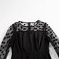 Women's Clothing Dot Mesh Patchwork Waist-slimming Sheath Long Sleeve Dress