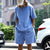 2pcs Loose Sports Suits Summer Round Neck Short-sleeved T-shirt And Drawstring Pockets Shorts Casual Solid Color Set Mens Clothing - Enfance-Heureuse