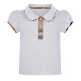 Contrast Check Lapel Short Sleeve Kids Shirt - Enfance-Heureuse