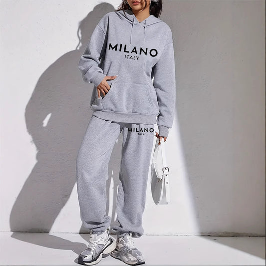 Women's Fashion Printed Hoodie Suit - Enfance-Heureuse