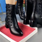 Decorative Button Zipper Non-slip Wear-resistant Fashion Boots Women's Shoes - Enfance-Heureuse