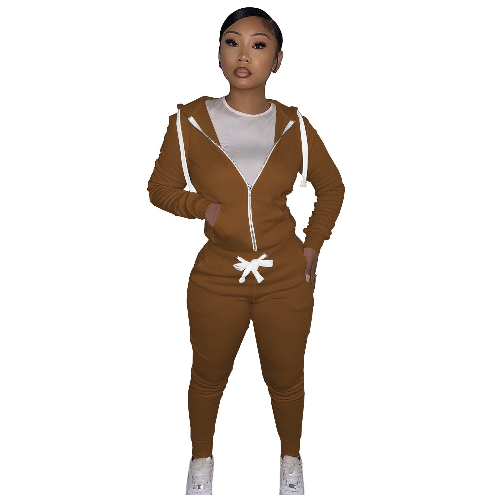 Women's Cotton Sweater Tight-fitting Two-piece Suit - Enfance-Heureuse