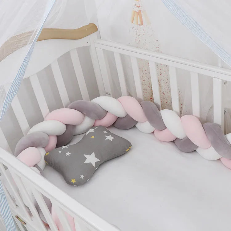 Bébé Pare-chocs lit Tresse Noeud Oreiller Coussin Pare-chocs pour Infantile cuna Bebe allumé lit Protecteur Tour de lit Chambre Décor - Enfance-Heureuse