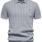 Men's Collared Neck Short Sleeve Knit Polo - Enfance-Heureuse