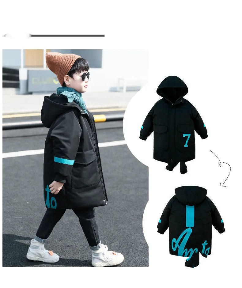 Hiver Vêtements de Mi-longueur Rembourré Veste Grand Enfants Épais