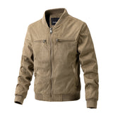 Suede Stand Collar Men's Jacket Double Zipper Pocket Clothing Mens - Enfance-Heureuse