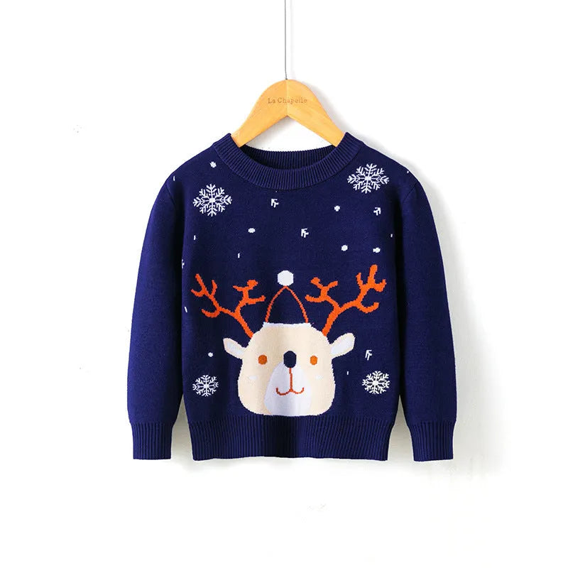 Christmas snowflake fawn sweater - Enfance-Heureuse