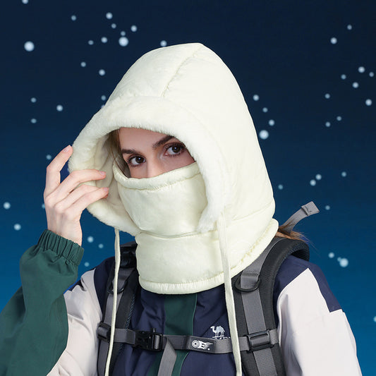Winter Cycling Warm-keeping And Cold-proof Neck Protection One-piece Hat Fleece-lined