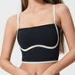 Millennia Contrast Trim Square Neck Active Cami with Detachable Chest Pads - Enfance-Heureuse