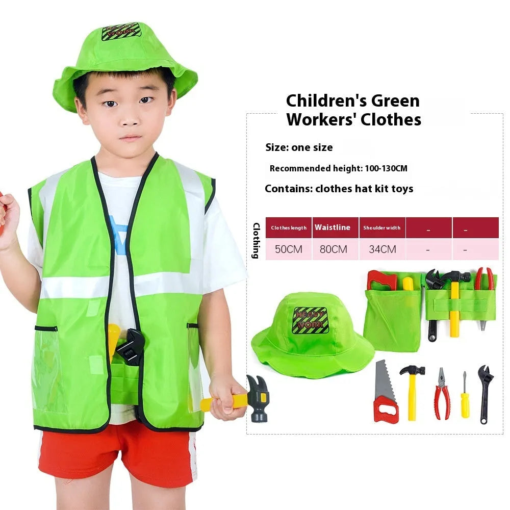 Children's Performance Wear Firefighter Worker Professional Role Play - Enfance-Heureuse