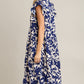 Umgee Full Size Floral Collared Ruffle Cap Sleeve Midi Dress Plus Size