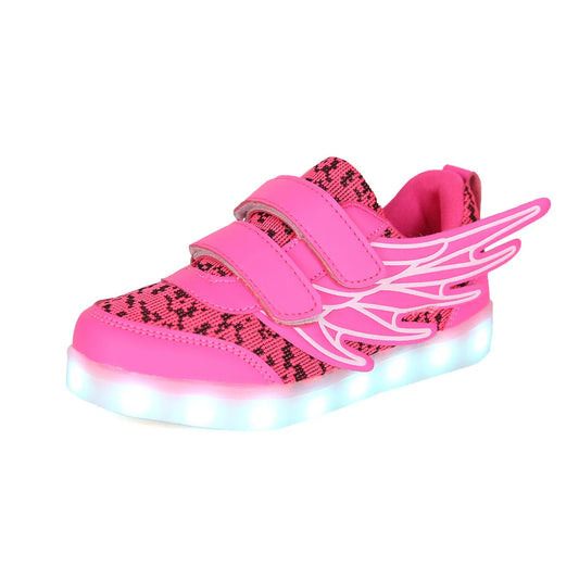 Children's shoes led light shoes children's wings light shoes usb charging colorful luminous shoes casual light shoes - Enfance-Heureuse