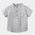 Children's Cotton Blue Short-sleeved Shirt Fashion Casual Short-sleeved Plaid Shirt - Enfance-Heureuse