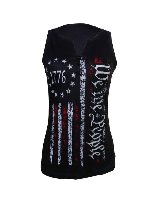 Ladies' V-neck Printed Fashionable Camisole Vest - Enfance-Heureuse