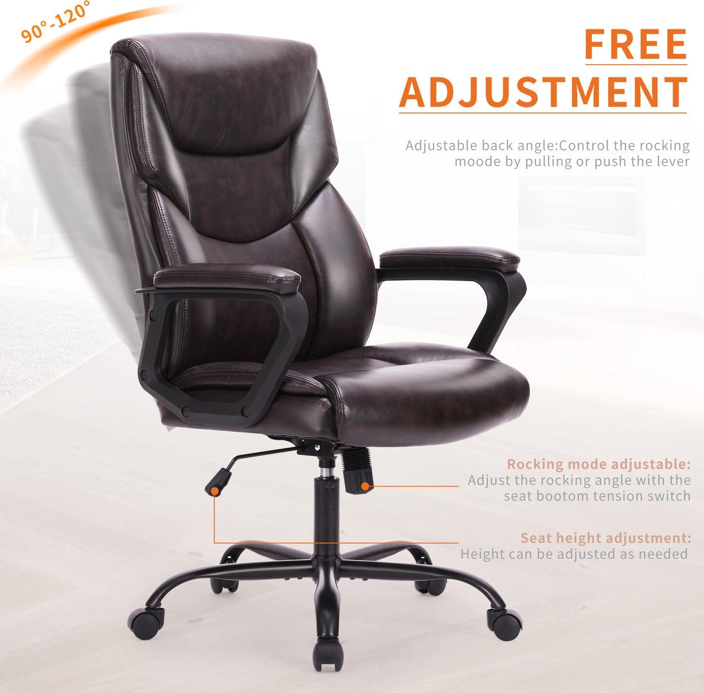Chaise de bureau en cuir PU