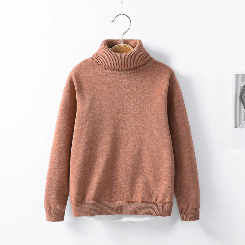 Automne et hiver col haut enfants de tricots