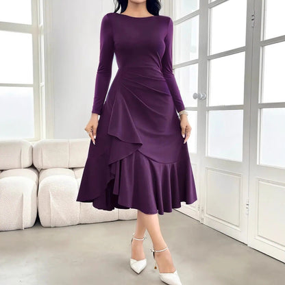 Women's Long Sleeve Round Neck Dress